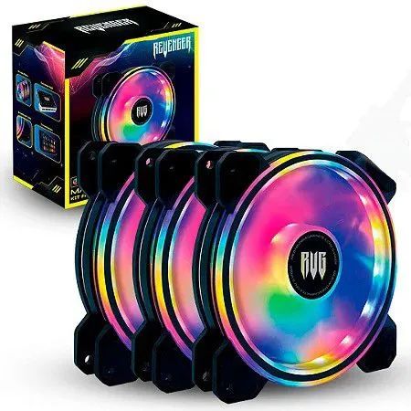 Kit 3 Ventoinhas ARGB Revenger+controladora 