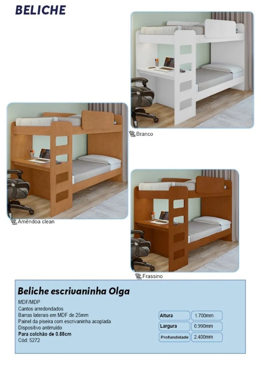 Beliche escrivaninha Olga c/LED