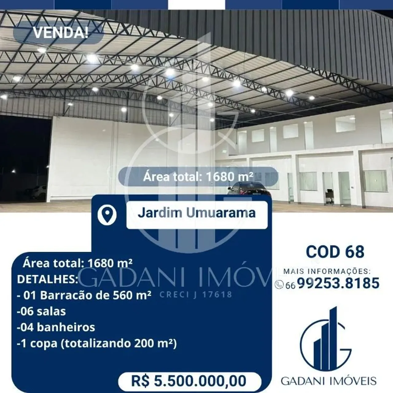 IMÓVEL COMERCIAL À VENDA NA FRENTE BR 163 EM SINOP MT