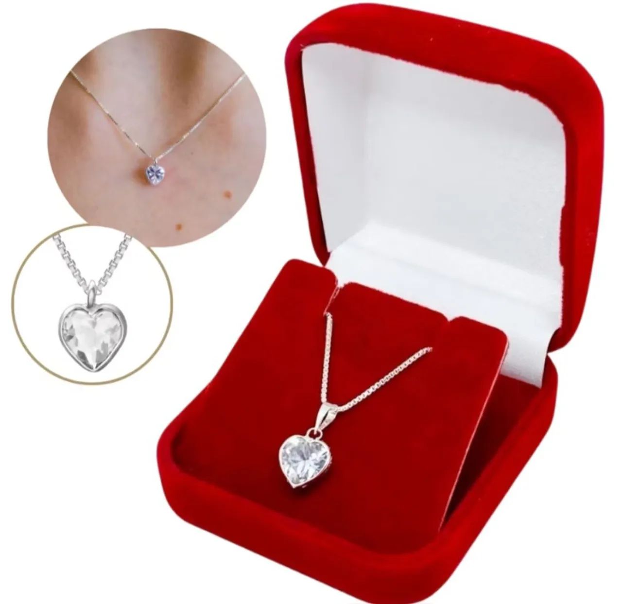 Colar Coração de Cristal - Elegância e Charme