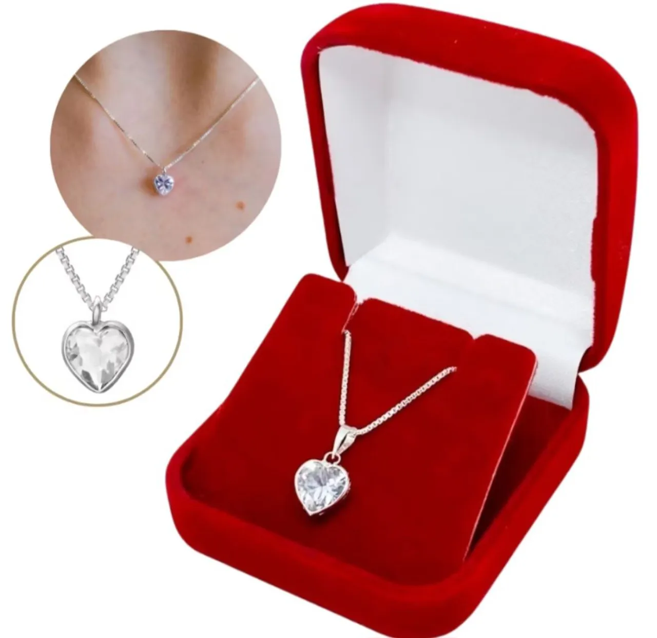 Colar Coração de Cristal - Elegância e Charme