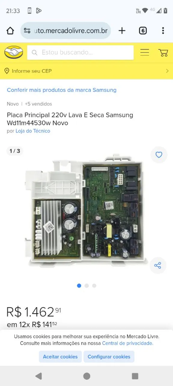Conserto de placas eletrônica de lavadora e lava e seca em geral