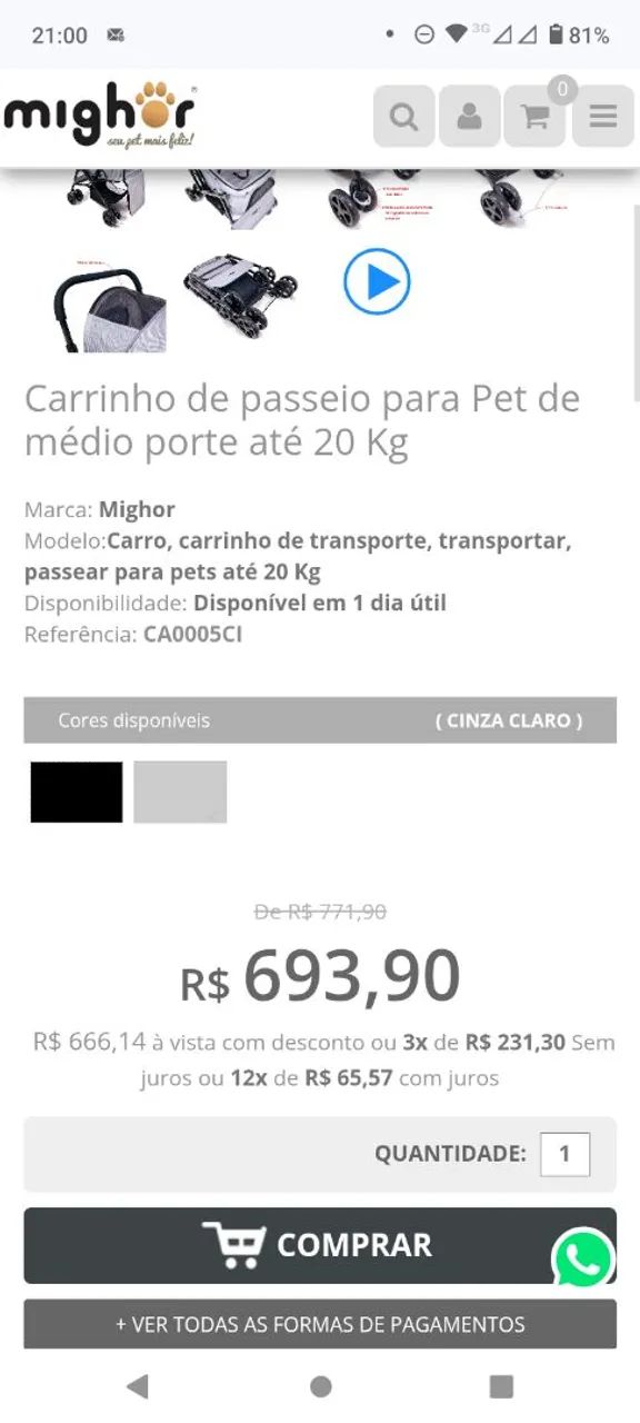 Carrinho de passeio para Pets - Foto 4