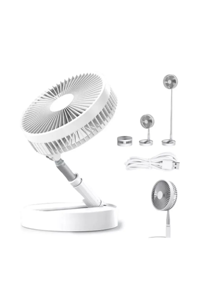 MINI VENTILADOR RECARREGAVEL PORTATIL DE MESA COM CONTROLE TEC OSCAR BRANCO - Foto 2