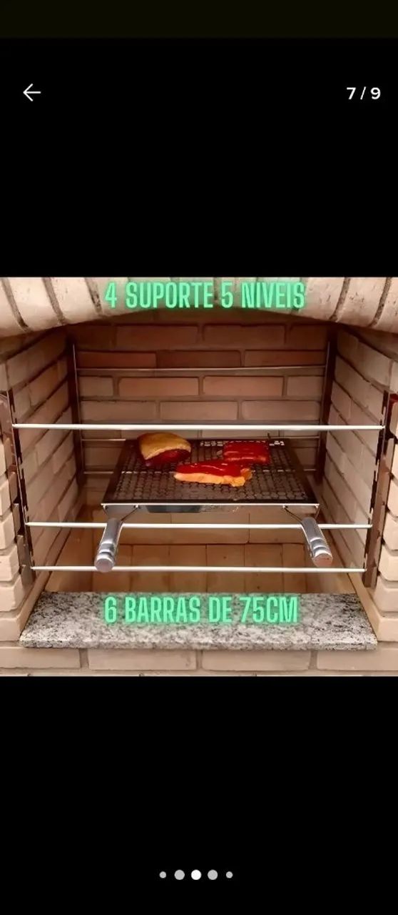 Churrasqueira e grelhas de inox 