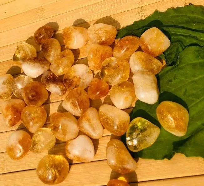 Pedras citrino naturais para decoração