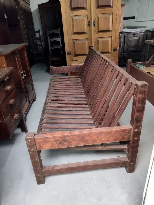 Conjunto Poltrona e Sofá rústicos em madeira nobre 100% restaurados! - Foto 5