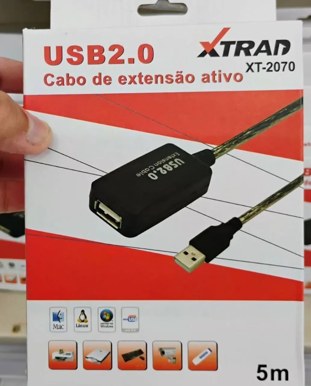 Cabo Extensor USB 2.0 5m Xtrad XT-2070