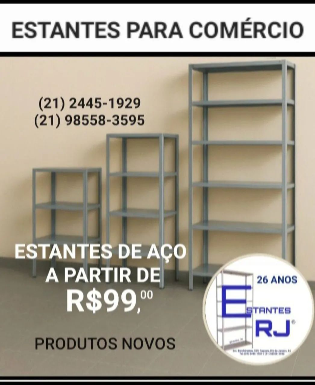 Estantes de Aço Para Comércio
