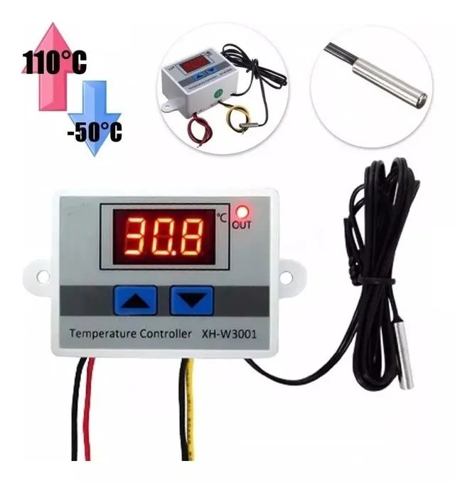 controlador temperatura digital termostato 10a 110 /220 volts w3001 - Foto 3