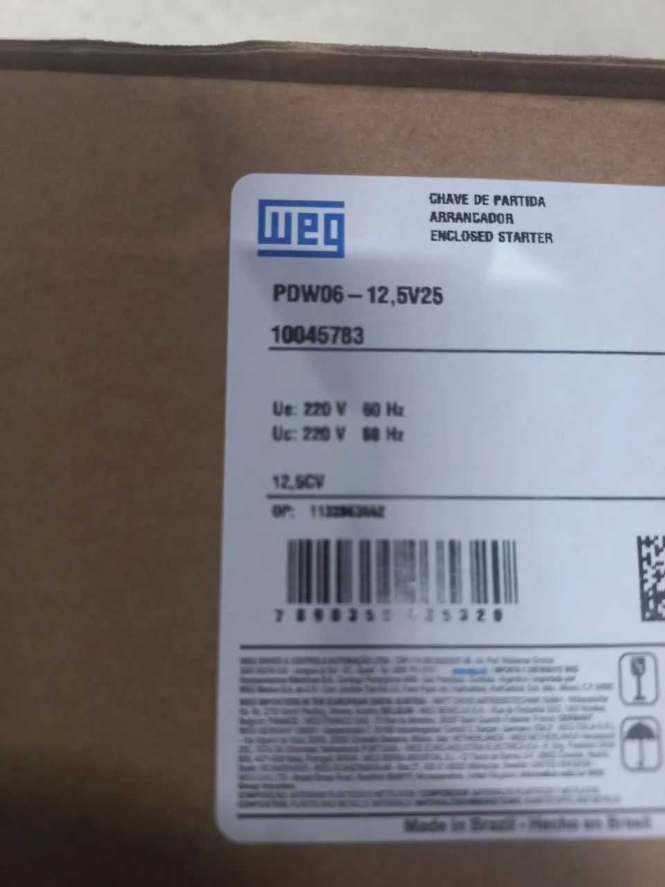 Chave de Partida Weg PDW06 - 12,5V25 - 10045783