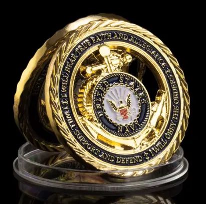 Challenge Coin Americana Moeda Comemorativa Marinha dos Estados Unidos - US NAVY - Foto 2