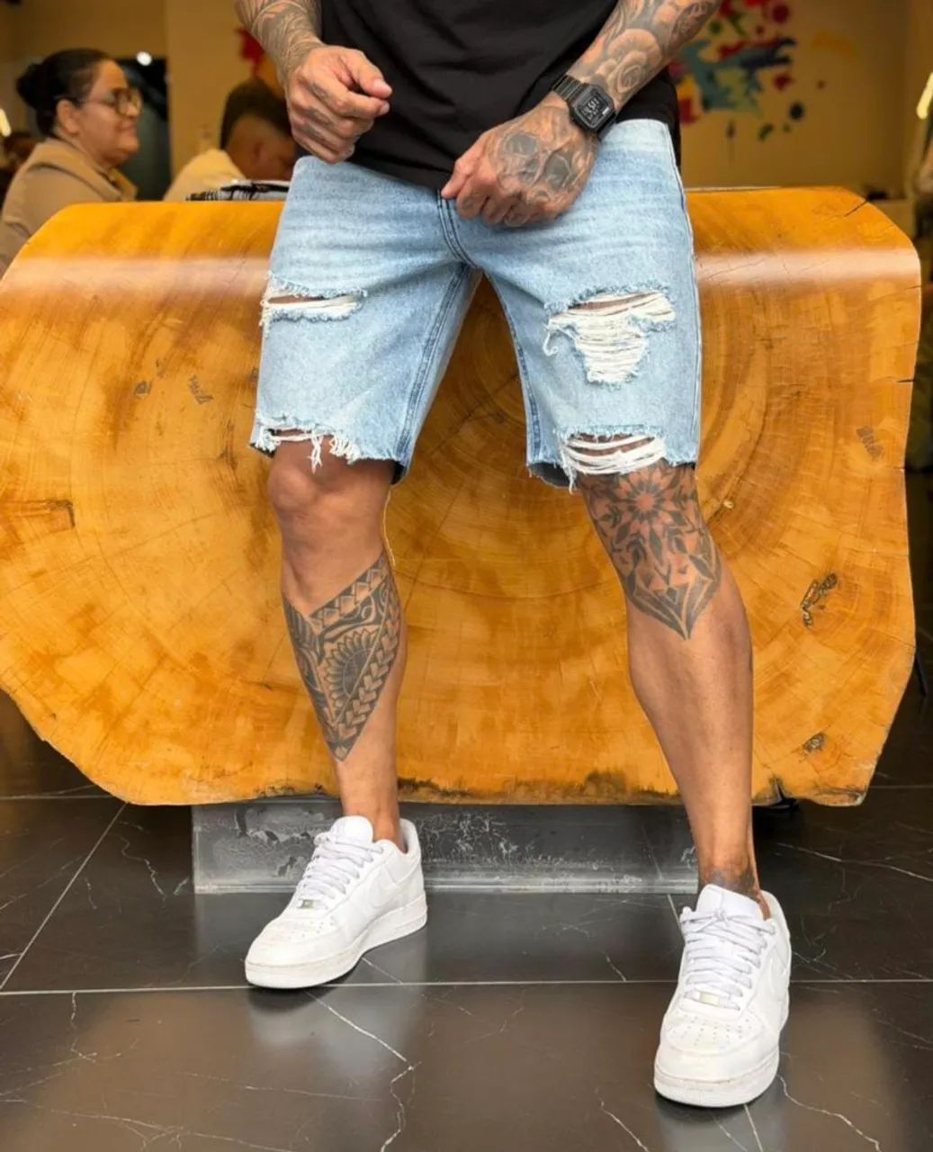 Bermuda jeans masculina
