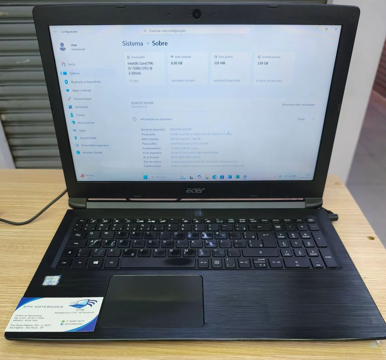 Notebook Acer Aspire A315-53 i5-7gen 