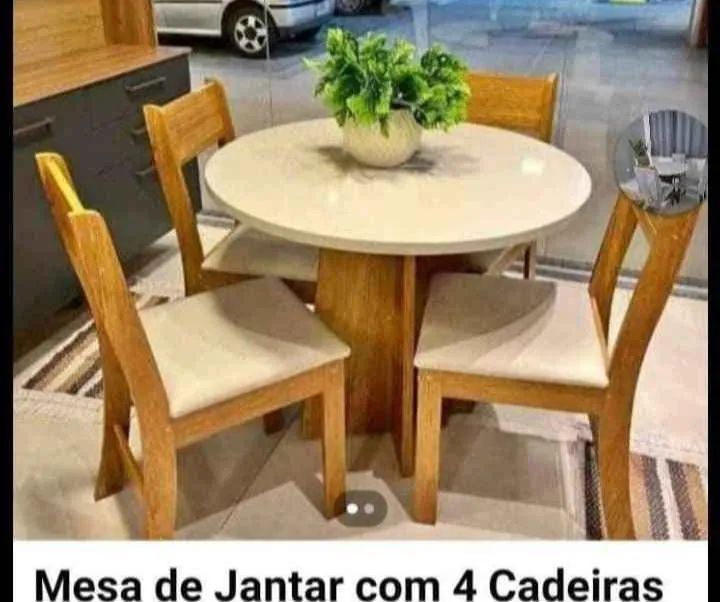 MESA REDONDA COM 5 CADEIRAS - DIRETO DE FABRICA  - Foto 2