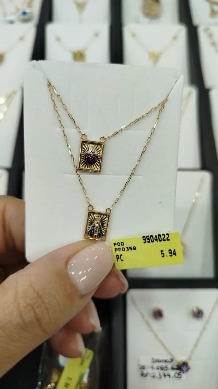 Corrente  sr aparecida ouro 18k  gold - Foto 2