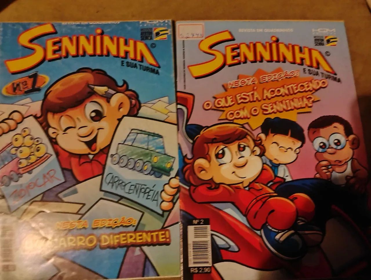 Dois gibis Senninha números 1 e 2 edição de 2008