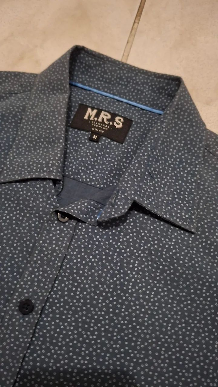 Camisa Slim Fit Azul - Foto 3