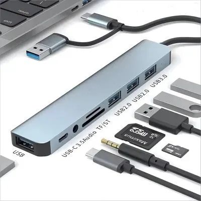 Hub Usb C Type-c 8 em 1 Adaptador Usb 3.0 Otg - Gtech 