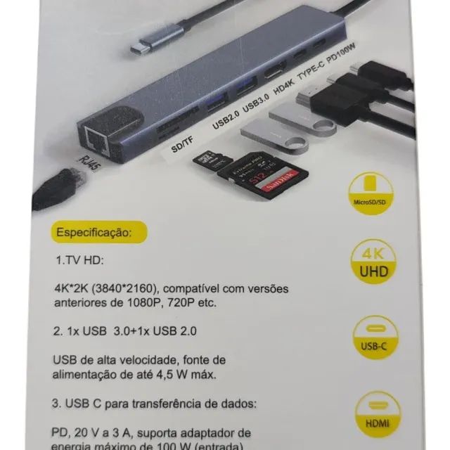 Adaptador HUB USB 3.0 8 EM 1 - Foto 2