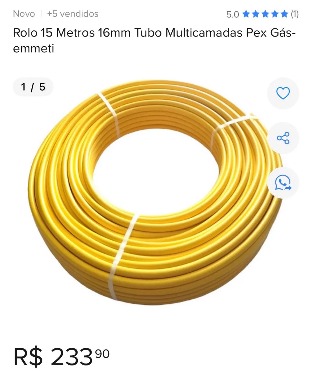 Mangueira para gás 