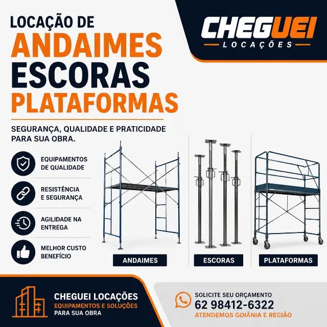 Locação Aluguel de Andaimes Plataformas e Escoras