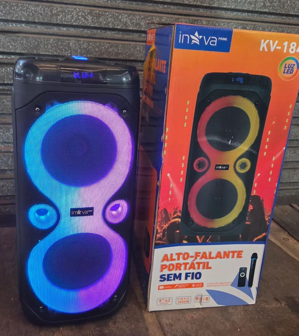 Caixa de Som Grande Com Microfone sem Fio e Controle - Foto 2
