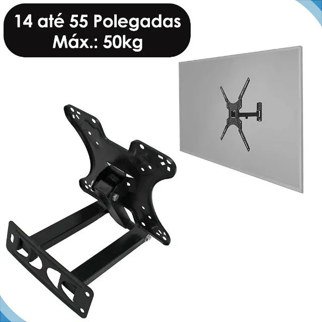Suporte Tv Articulado 14 A 55 Polegadas Ate 50kg Led Lcd 