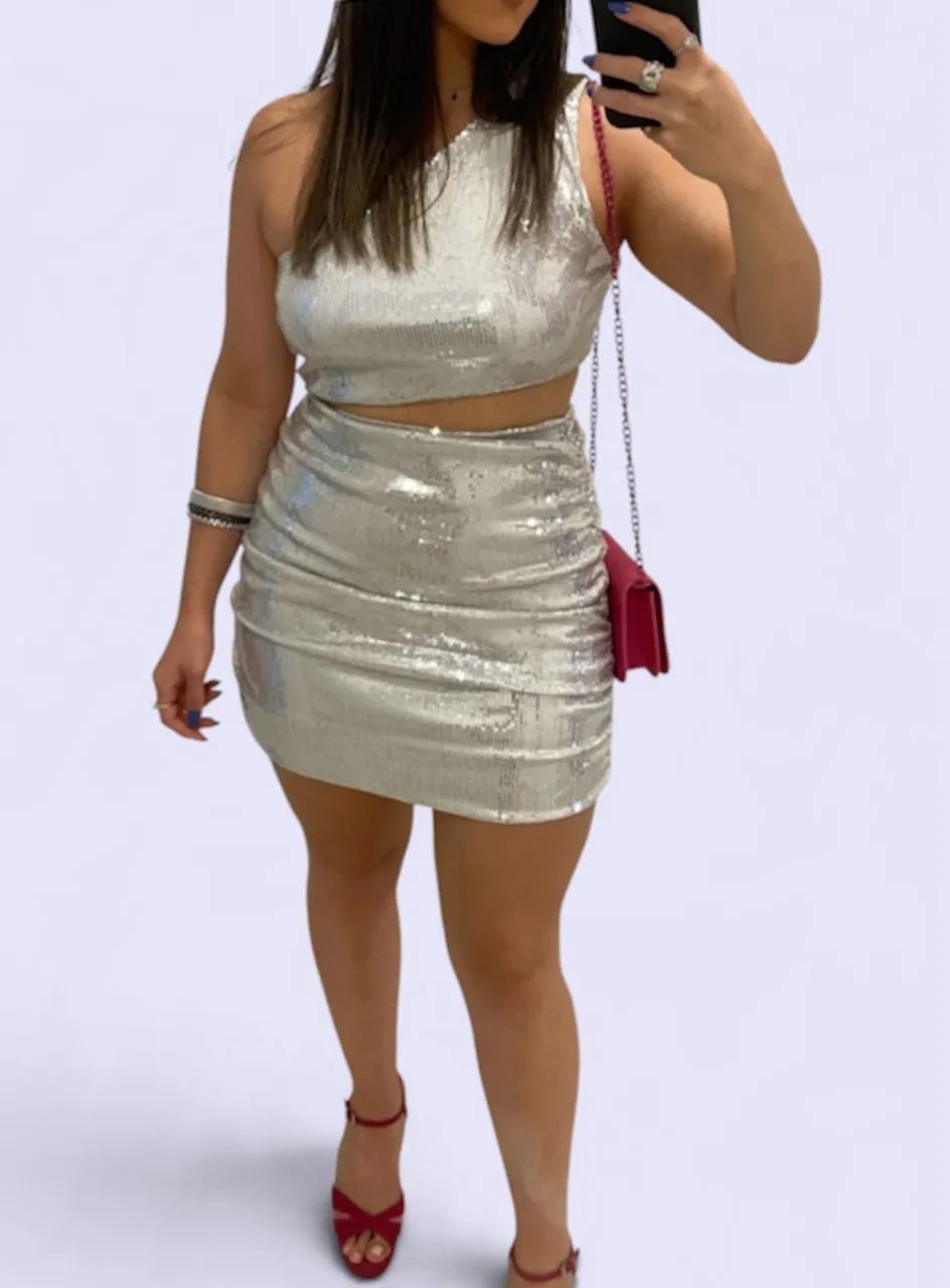 Vestido prata de paetês - Foto 4