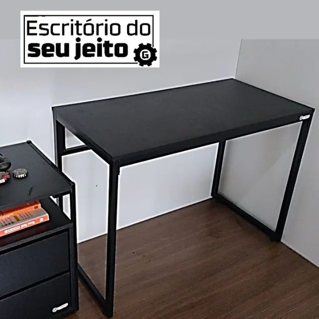 Mesa de Escritório Reforçada 1m NOVA Estilo Industrial Multiuso para Computador Notebook