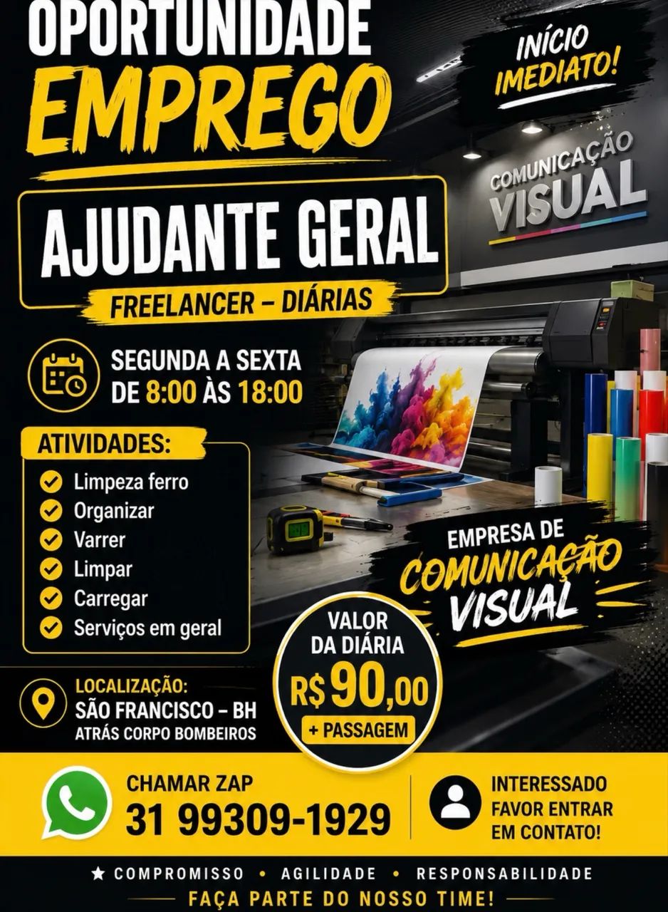 Vaga emprego ajudante geral