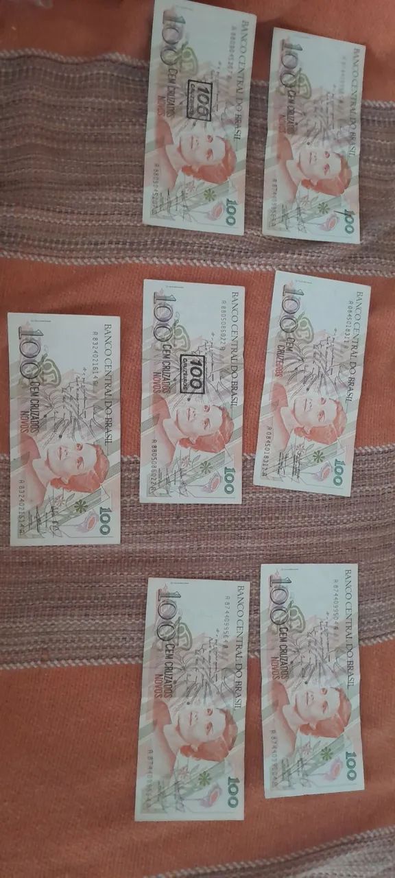 Lote de sete cédulas de cem cruzados novos  - Foto 3