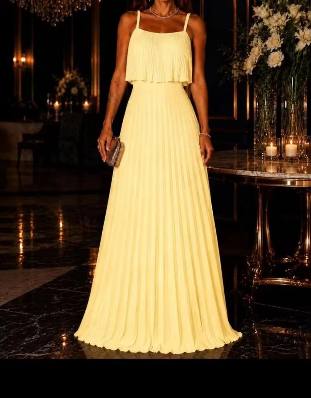 Vestido longo amarelo 
