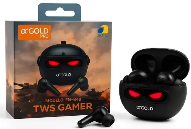 Fone Bluetooth Gamer TWS - Bluetooth 5.4- Redução de Ruído