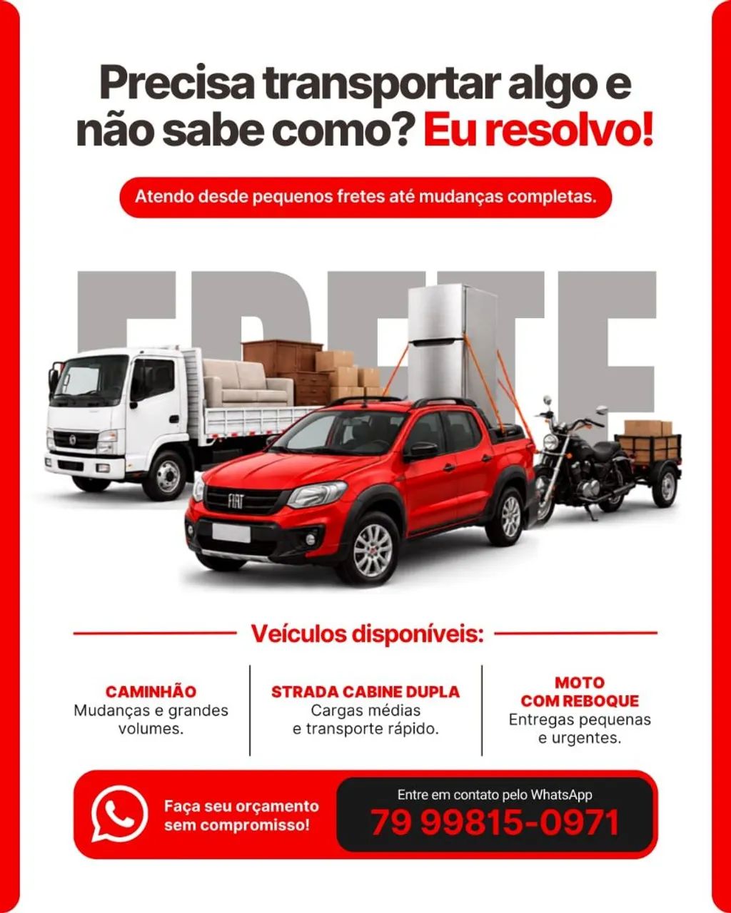 Frete e mudança em lagarto e região 