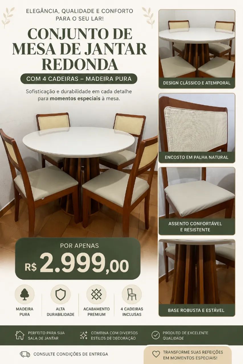 Mesa de jantar redonda