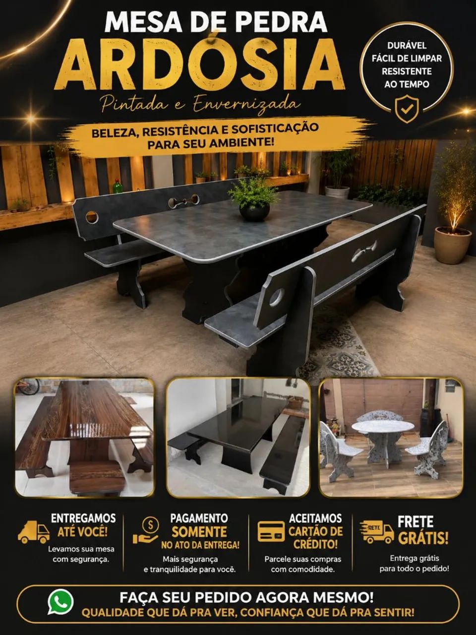 Mesa pedra de ardósia a partir de 590,00 