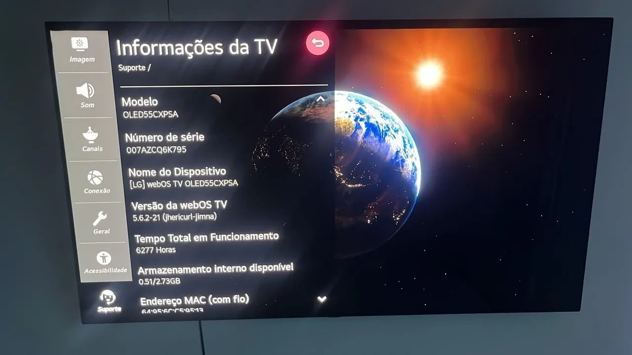 Tv LG oled 55 polegadas gsync 4k com IA
