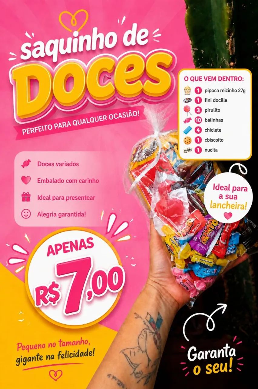 SAQUINHO DE DOCES PARA FESTA 7,00 - Foto 2