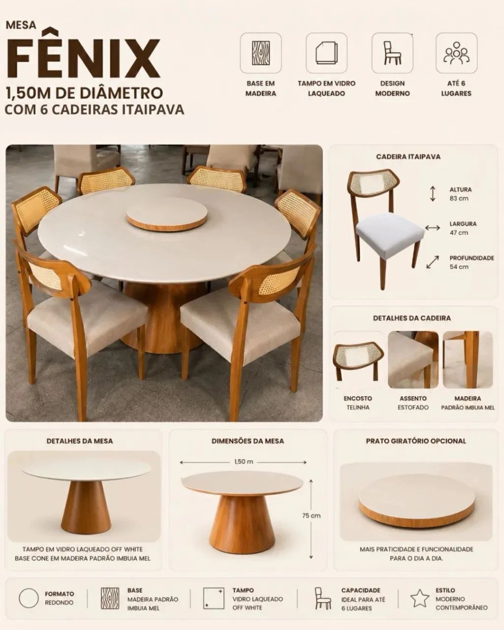 Mesa de jantar chique