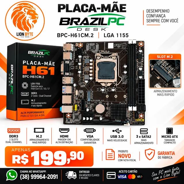 PLACA-MÃE BRAZILPC H61 ? BPC-H61CM.2  