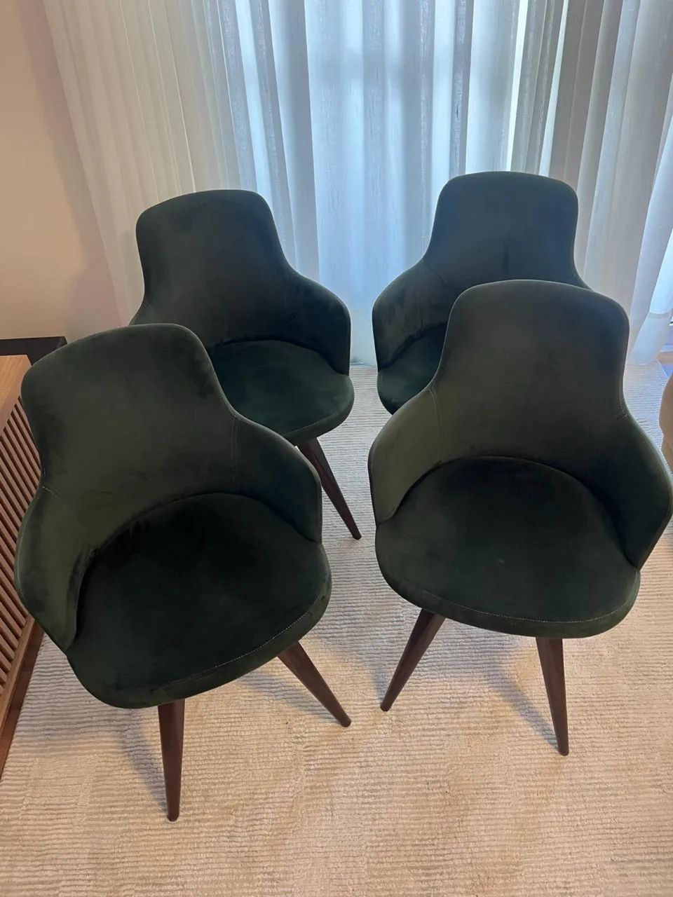 4 Cadeiras em Suede verde escuro - Foto 2