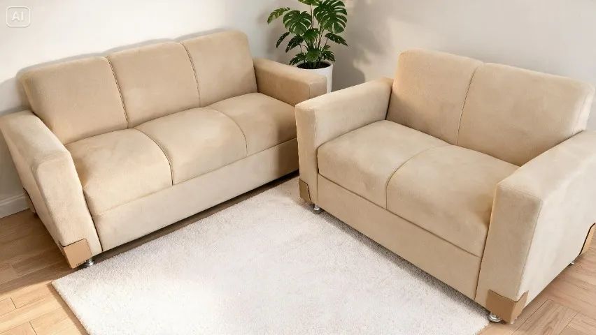 Sofá 2 e 3 Lugares Suede Cinza D33 Durável - Foto 3