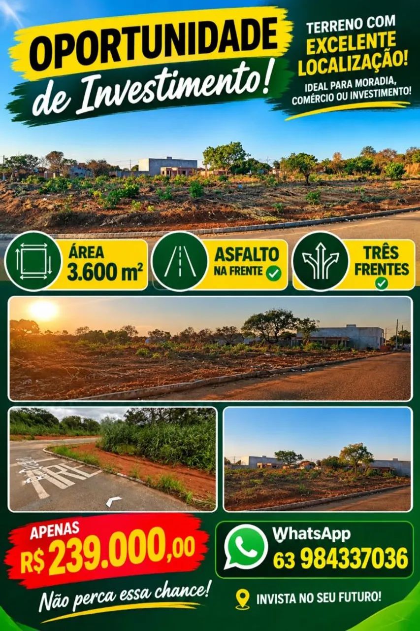Área 3600 m2 oportunidade de investimento 