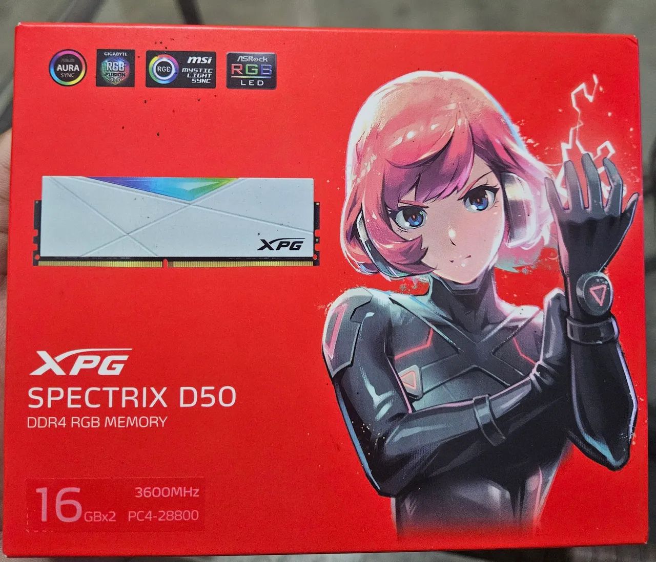 Memórias Adata XPG D50 White 2x16 - 32Gb 3600mhz