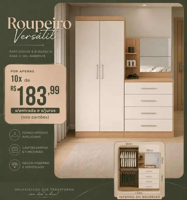 ROUPEIRO SOLTEIRO EM MDF