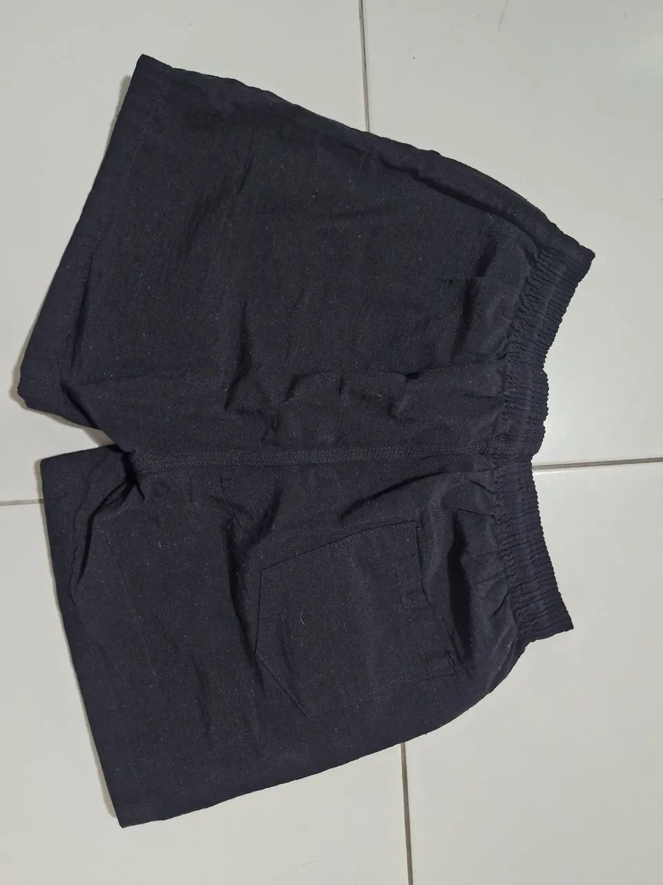 Kit 2 shorts linho - Preto e Bege - Foto 3