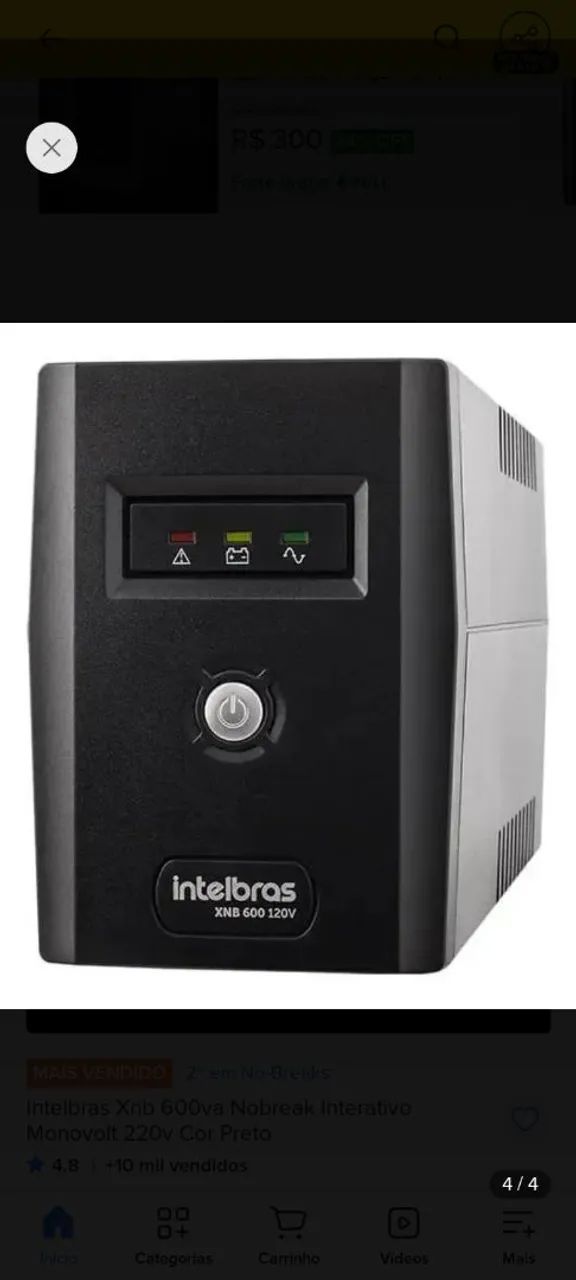 Nobreak interativo monovolt Intelbras XNB 600VA 120V Preto - Foto 2