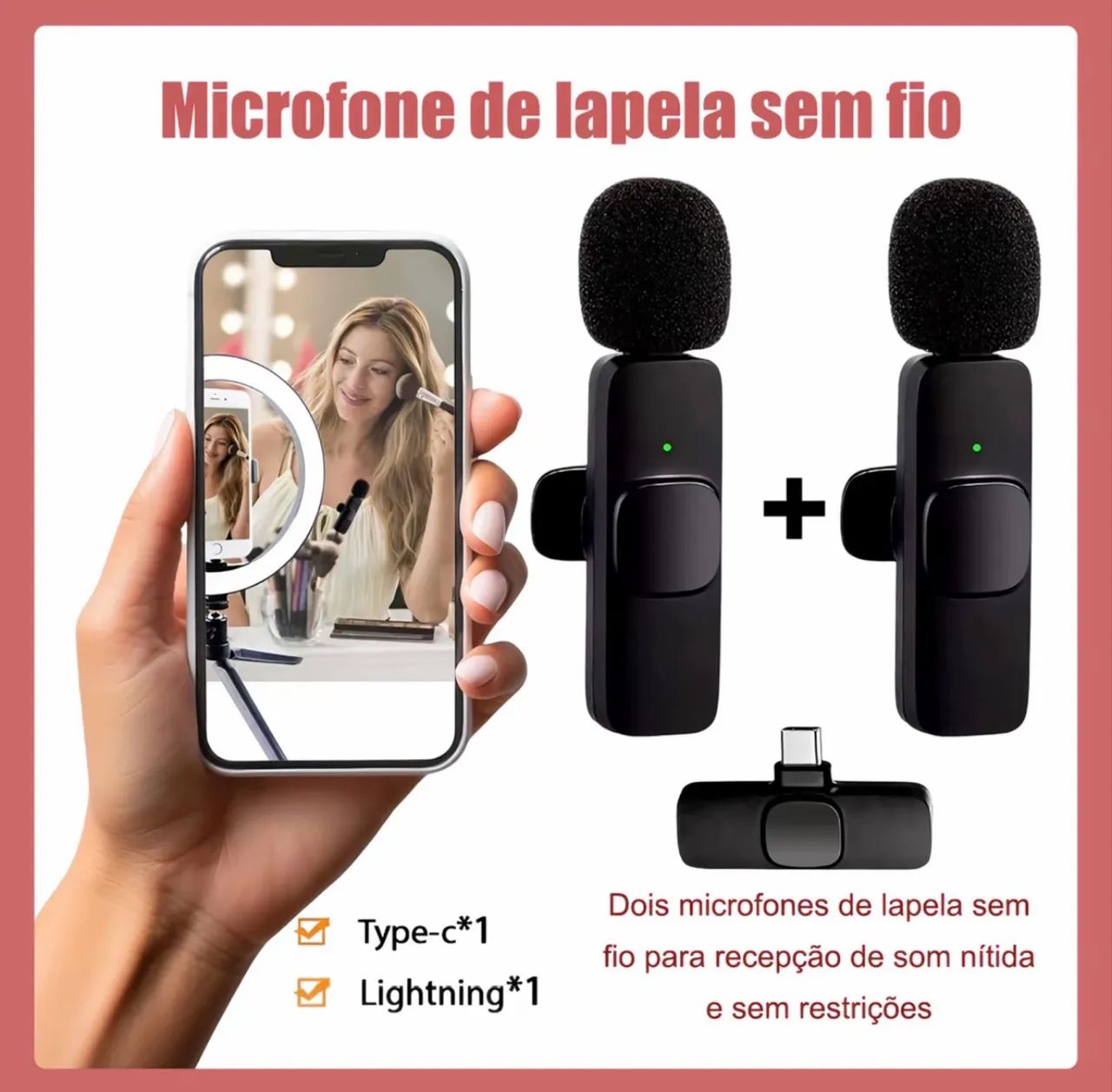 Microfone sem fio da lapela  - Foto 5