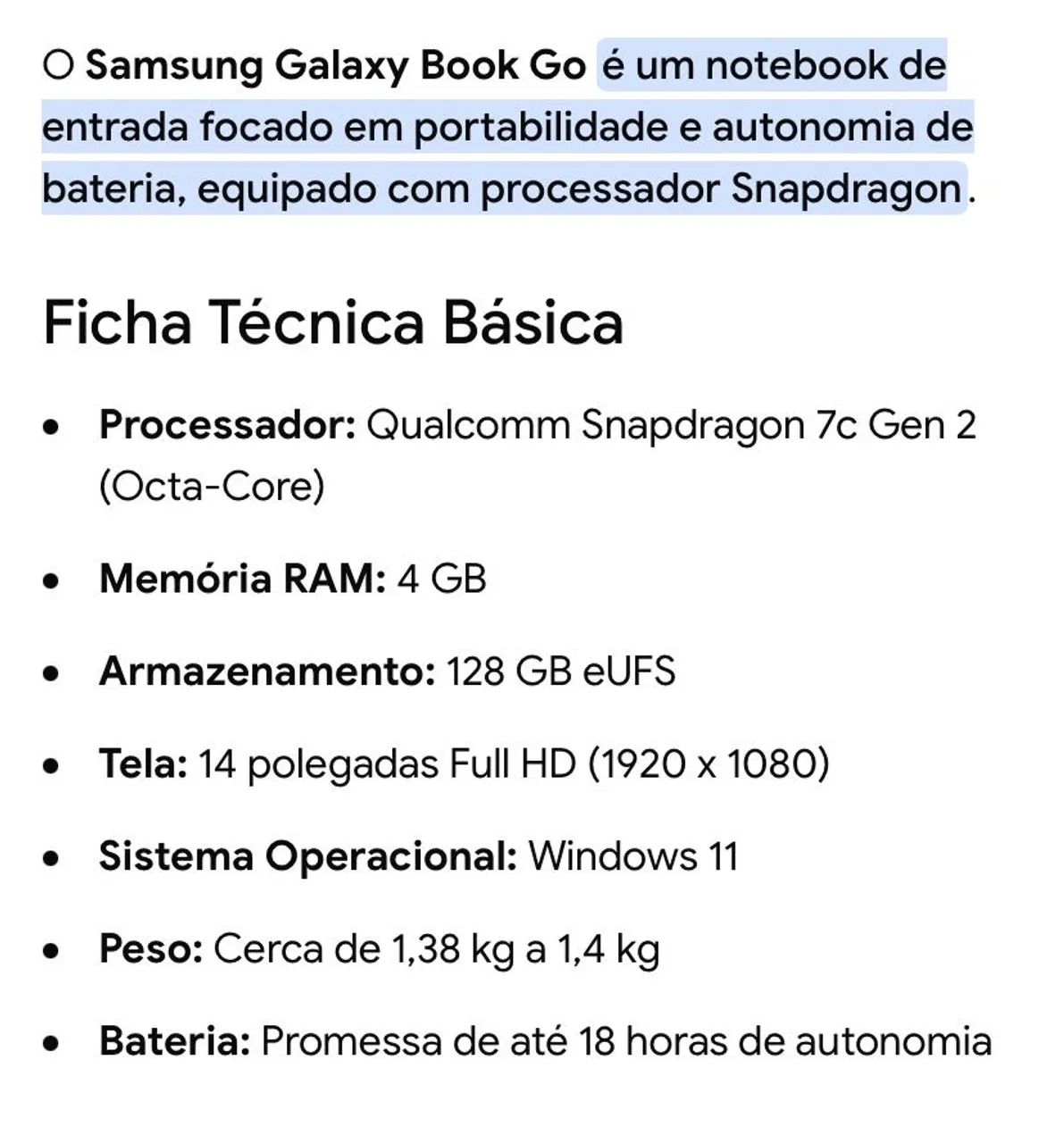 Notebook Samsung Galaxy Book Go 14? Full HD - 128GB - Foto 3
